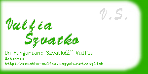 vulfia szvatko business card